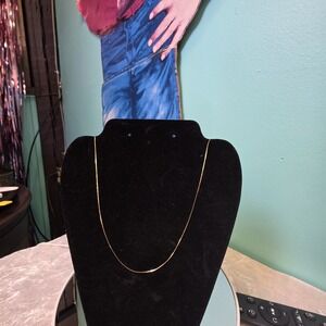 Vtg 14K Solid Gold Snake Link Delicate  Necklace, 1 gram, 15.5 Inches Long